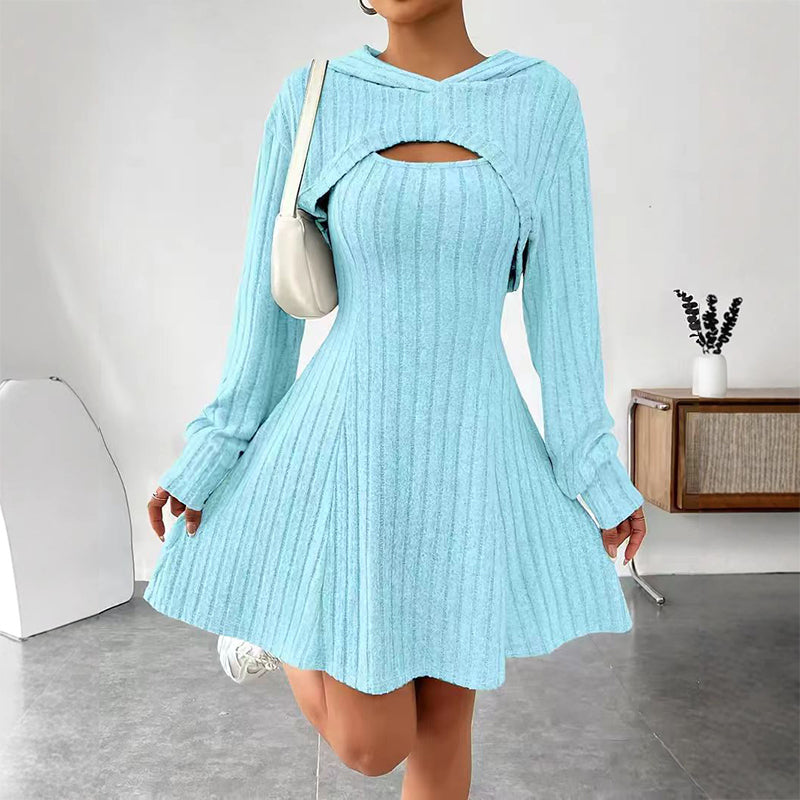 Adeline hooded cutout knit mini dress – image 11