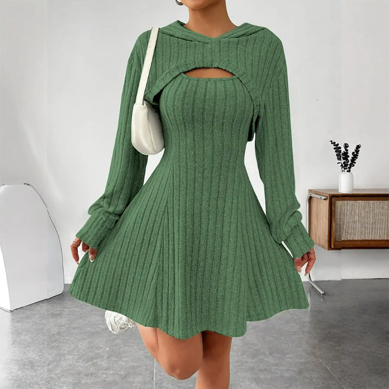 Adeline hooded cutout knit mini dress – image 12
