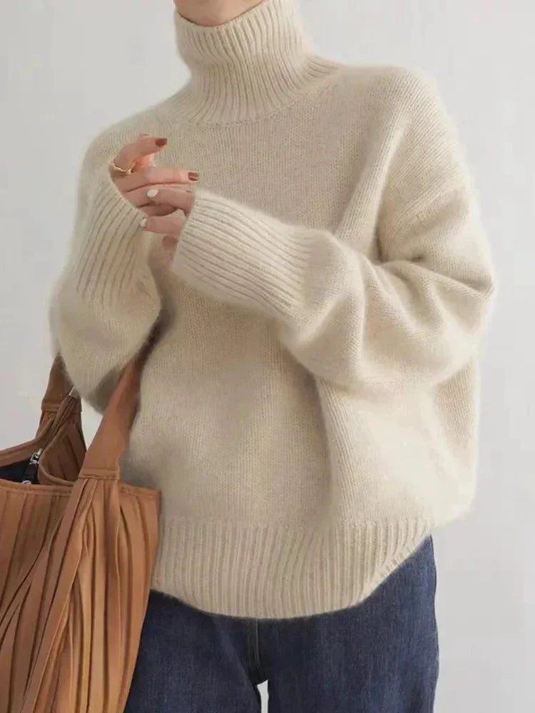 Keira ribbed knit turtleneck sweater