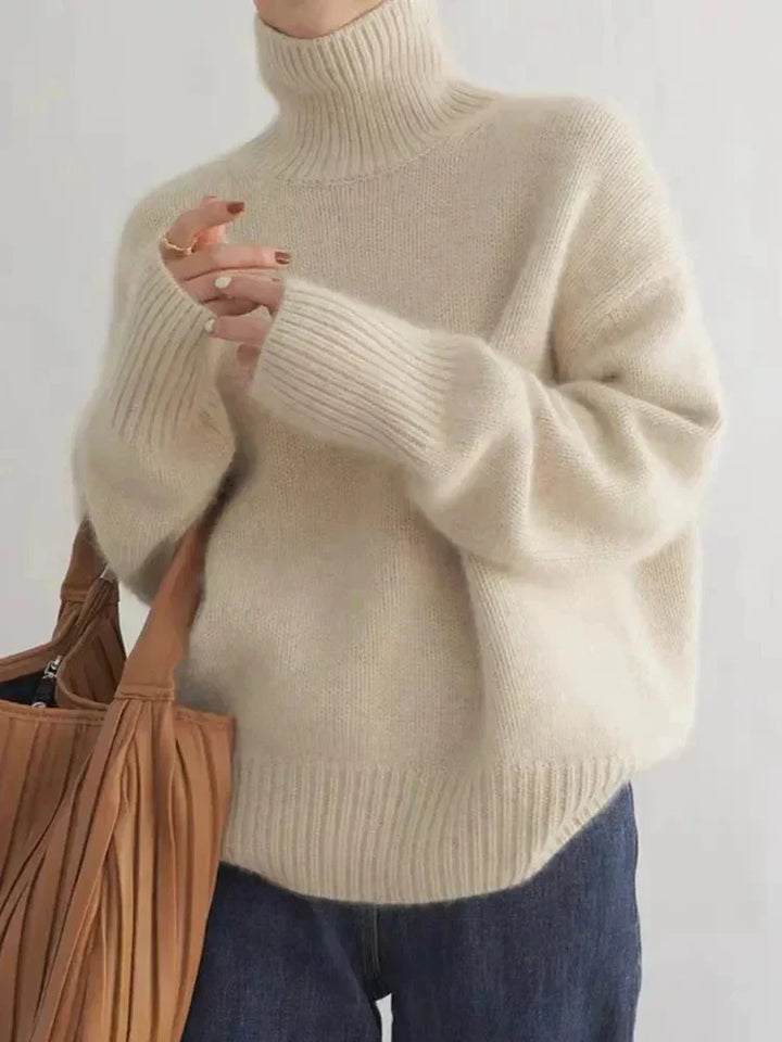 Keira ribbed knit turtleneck sweater