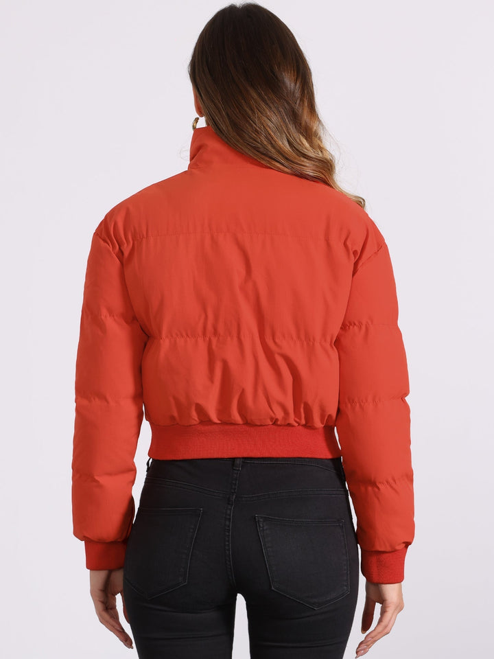 Zuri cropped padded bomber jacket with stand collar – image 3