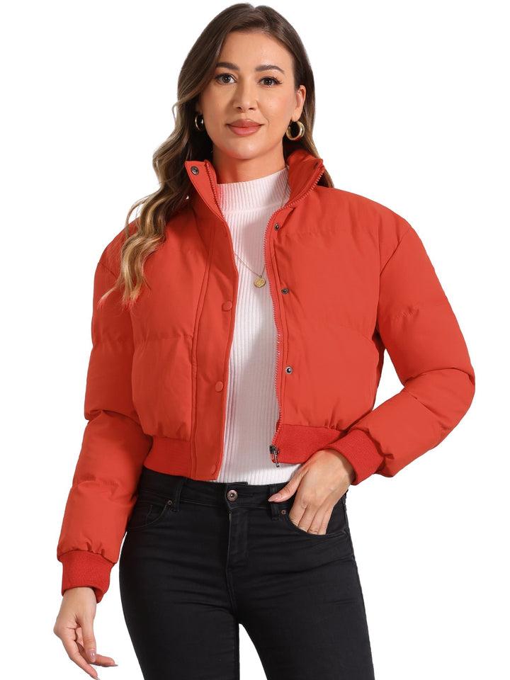 Zuri cropped padded bomber jacket with stand collar – image 5