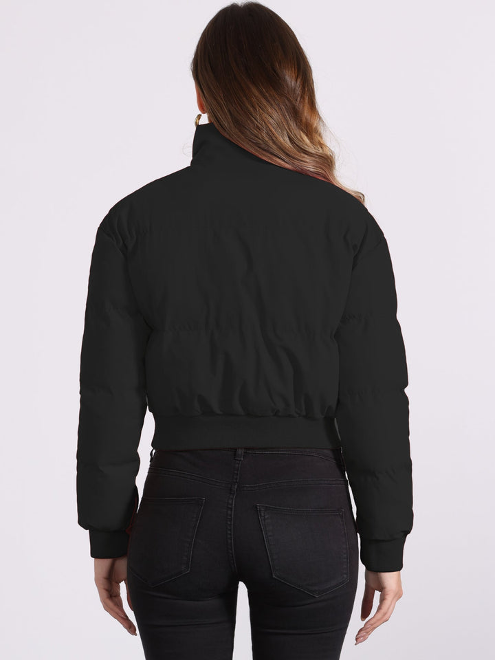 Zuri cropped padded bomber jacket with stand collar – image 23