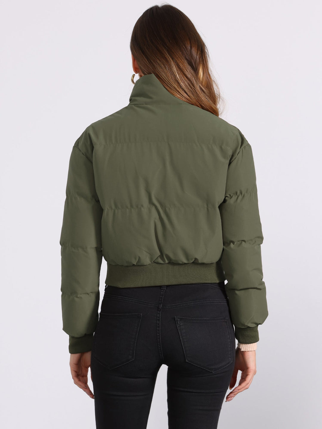 Zuri cropped padded bomber jacket with stand collar – image 18