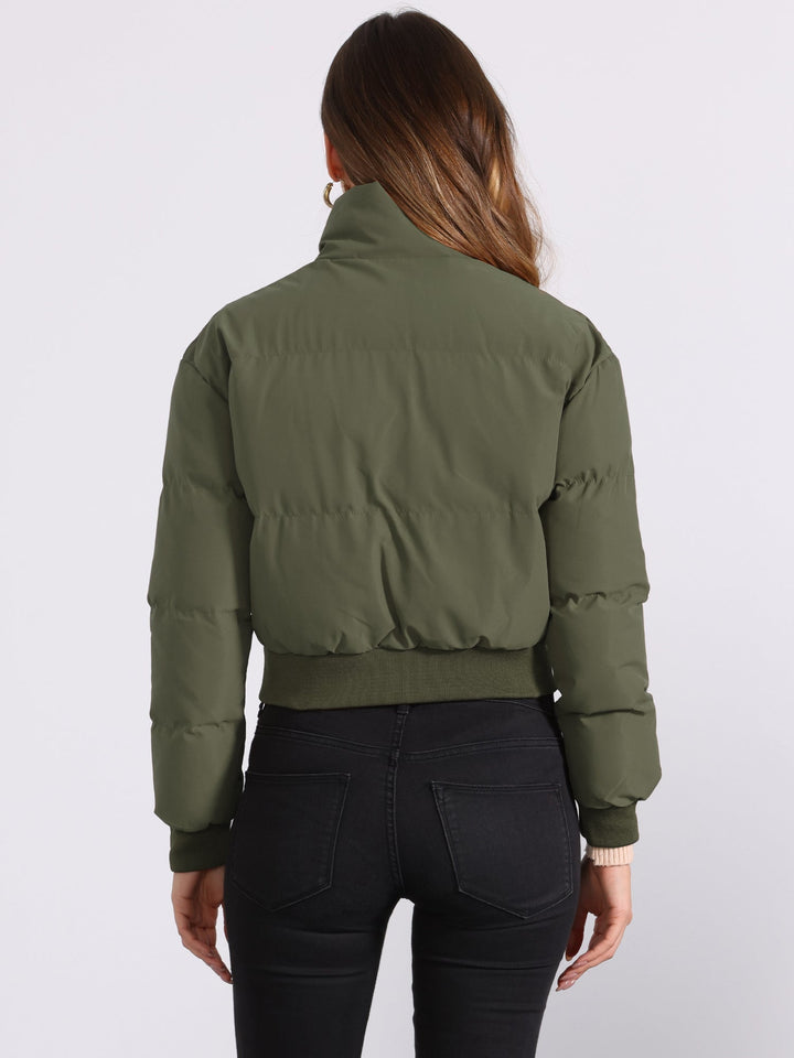 Zuri cropped padded bomber jacket with stand collar – image 18