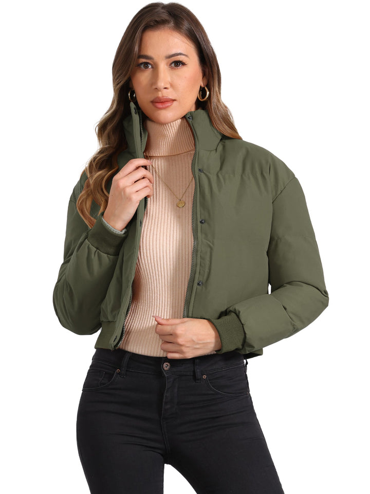 Zuri cropped padded bomber jacket with stand collar – image 20
