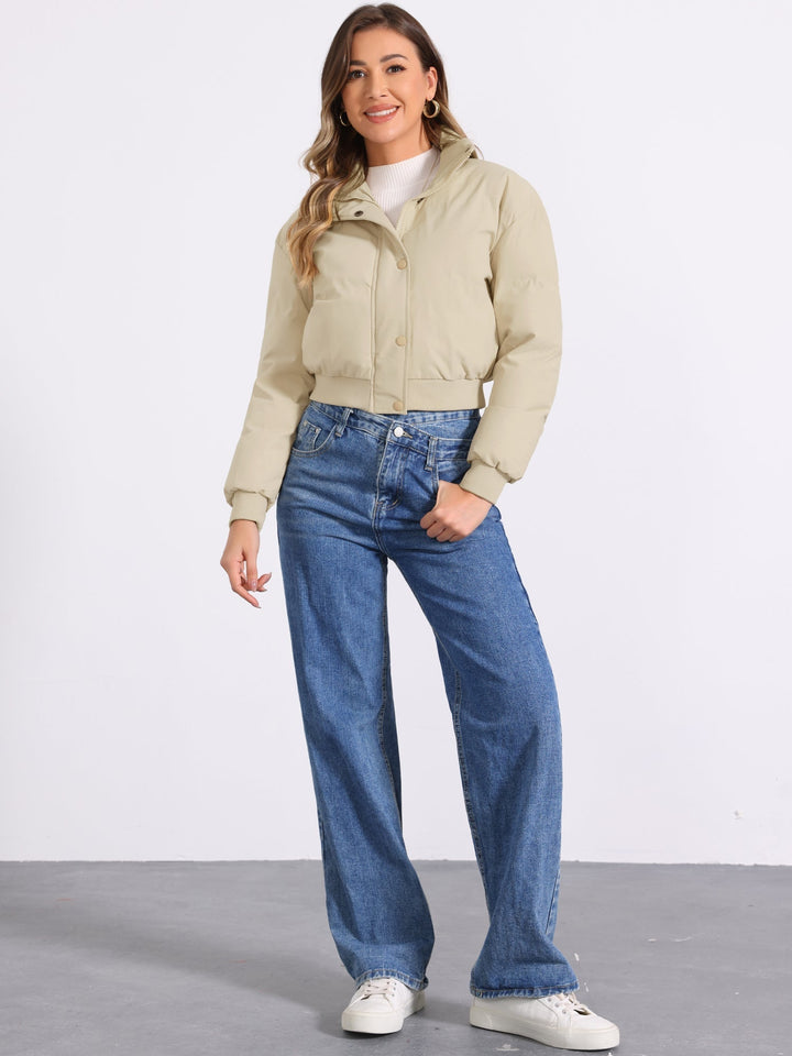 Zuri cropped padded bomber jacket with stand collar – image 27