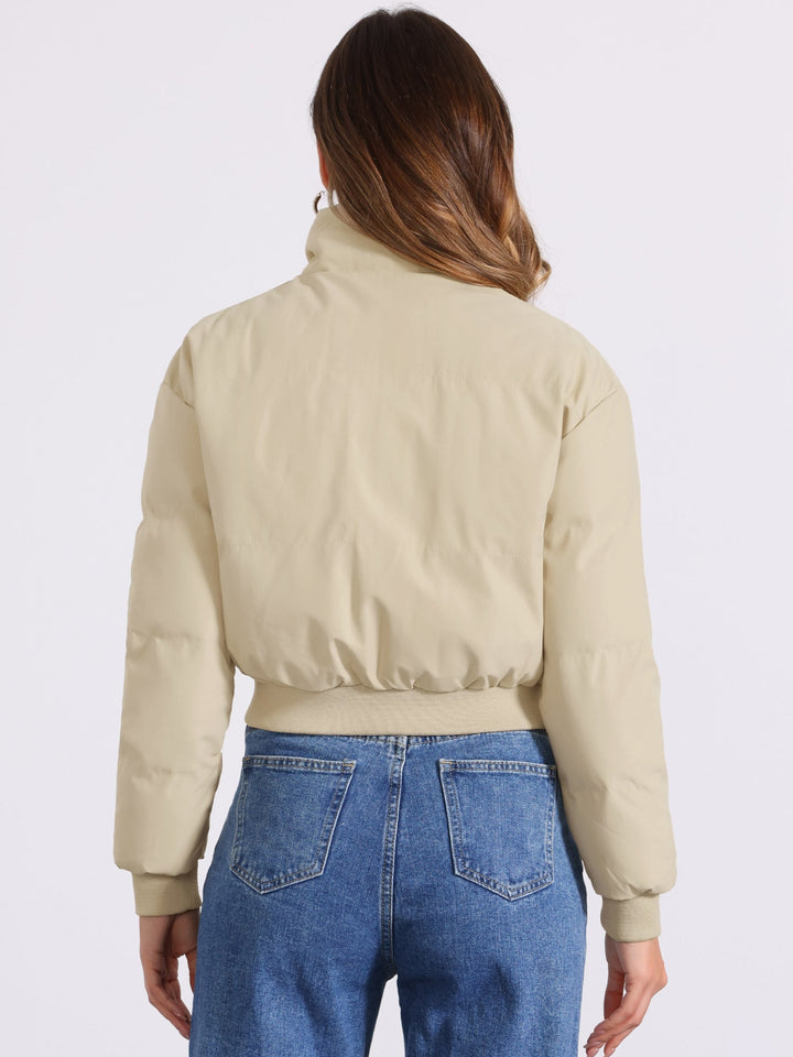 Zuri cropped padded bomber jacket with stand collar – image 28