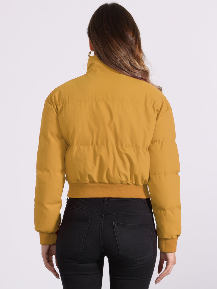 Zuri cropped padded bomber jacket with stand collar – image 13