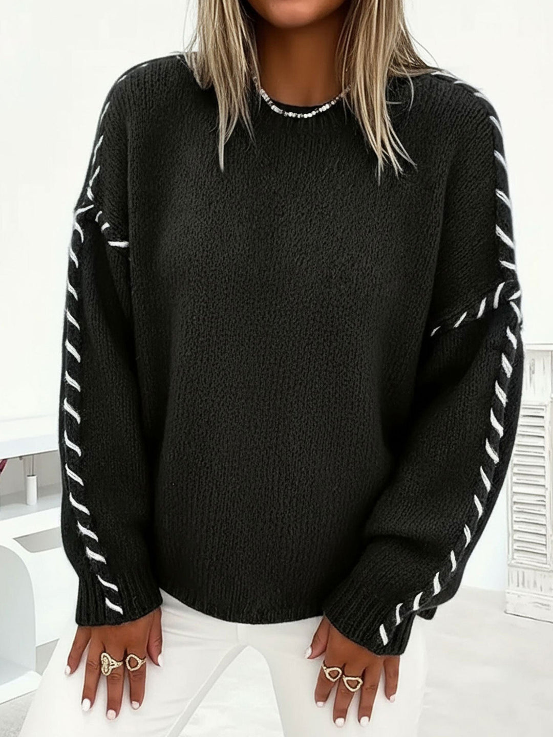 Madison oversized crew neck sweater – image 7