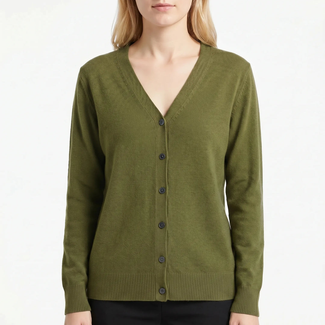 Sloan drop shoulder v neck button cardigan – image 3
