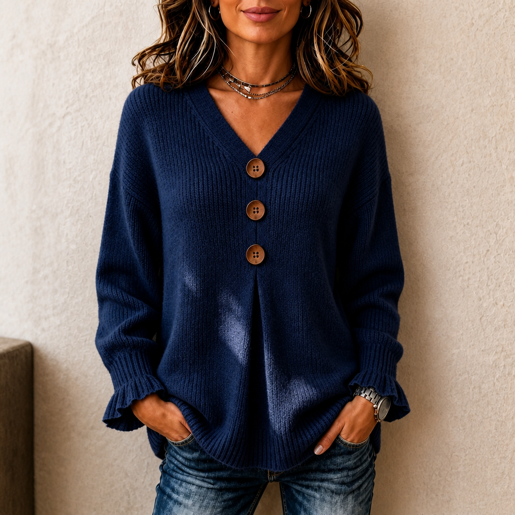 Bethany V neck ribbed pullover sweater – image 12