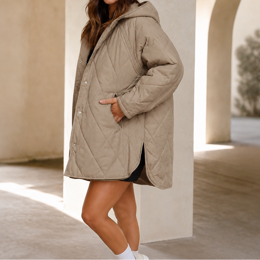 Hadley diamond quilted hooded puffer jacket – image 13