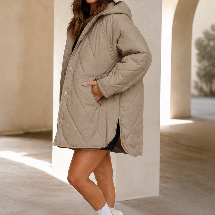 Hadley diamond quilted hooded puffer jacket – image 13