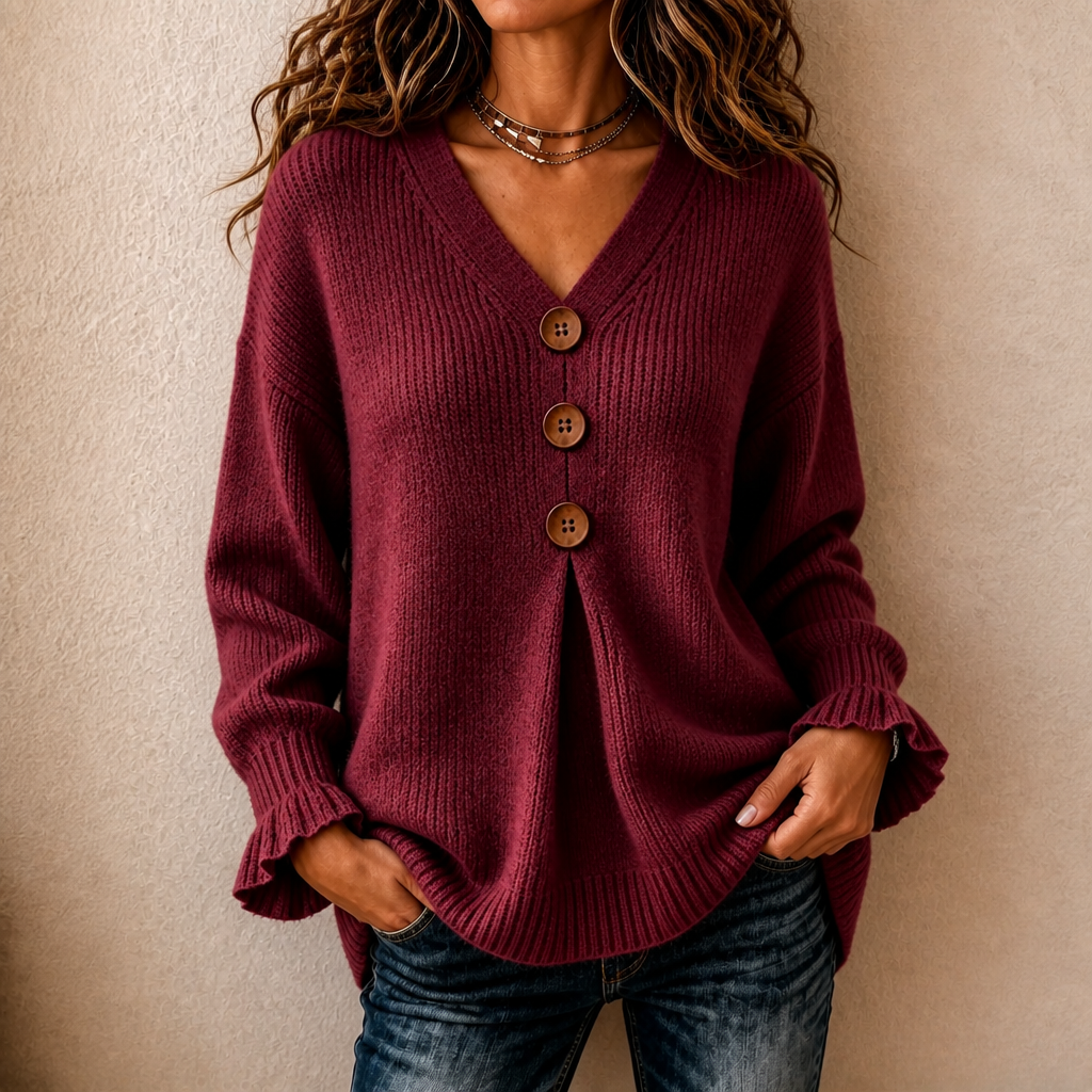 Bethany V neck ribbed pullover sweater – image 13