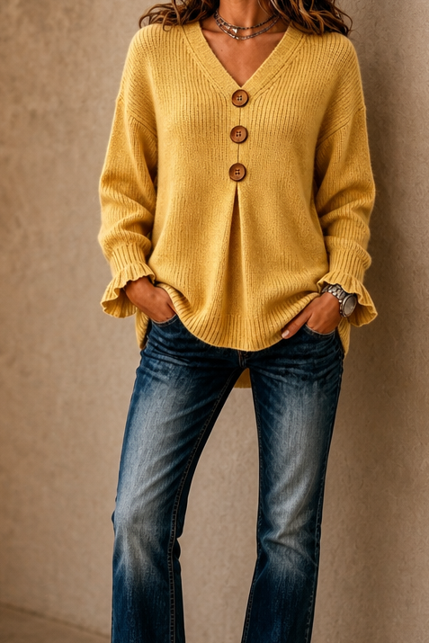Bethany V neck ribbed pullover sweater – image 14