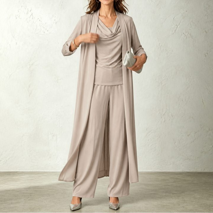 Yara swing collar cardigan and wide leg pants set – image 14