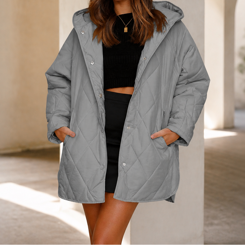 Hadley diamond quilted hooded puffer jacket – image 12