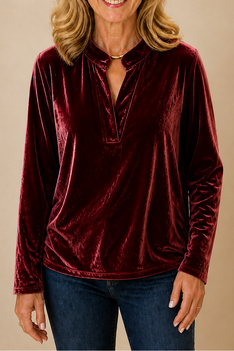 Ingrid V neck velvet blouse – image 16