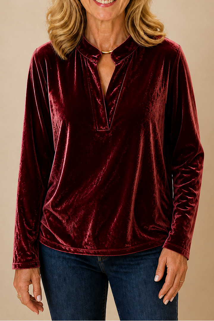 Ingrid V neck velvet blouse – image 16