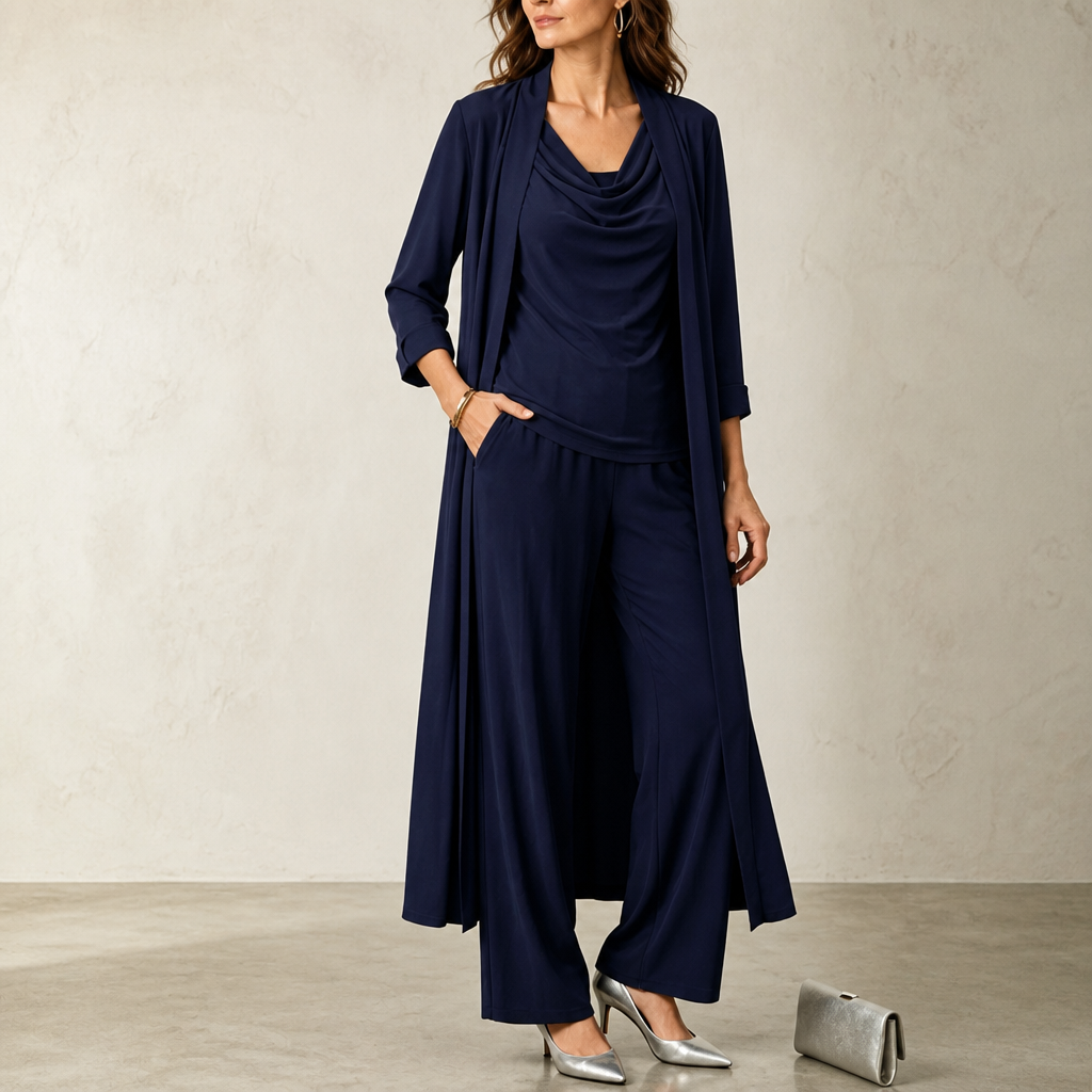 Yara swing collar cardigan and wide leg pants set – image 15