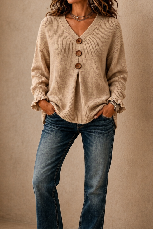 Bethany V neck ribbed pullover sweater – image 18