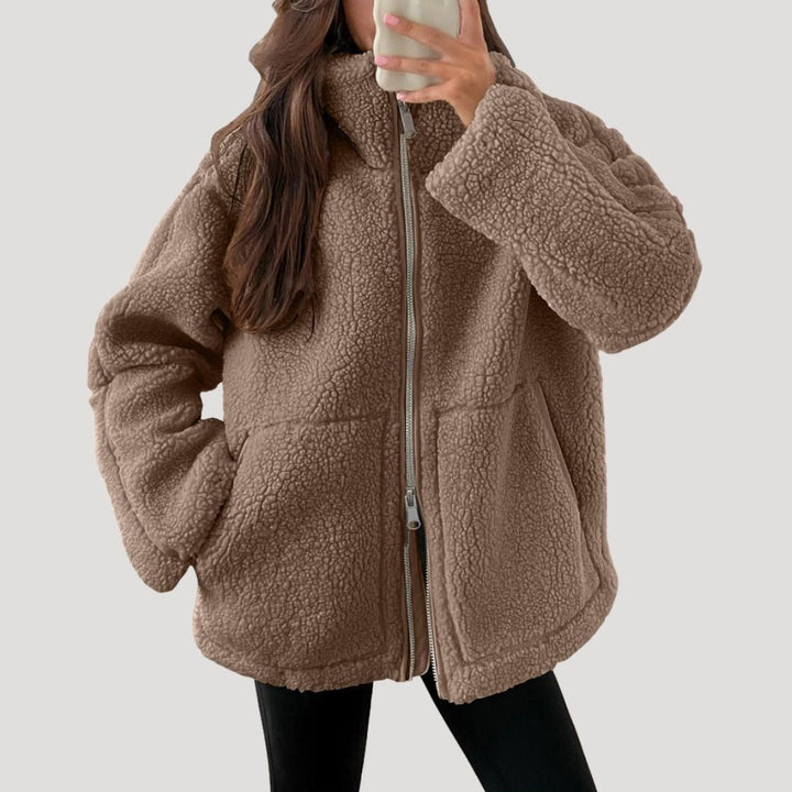 Sabrina oversized teddy fleece jacket