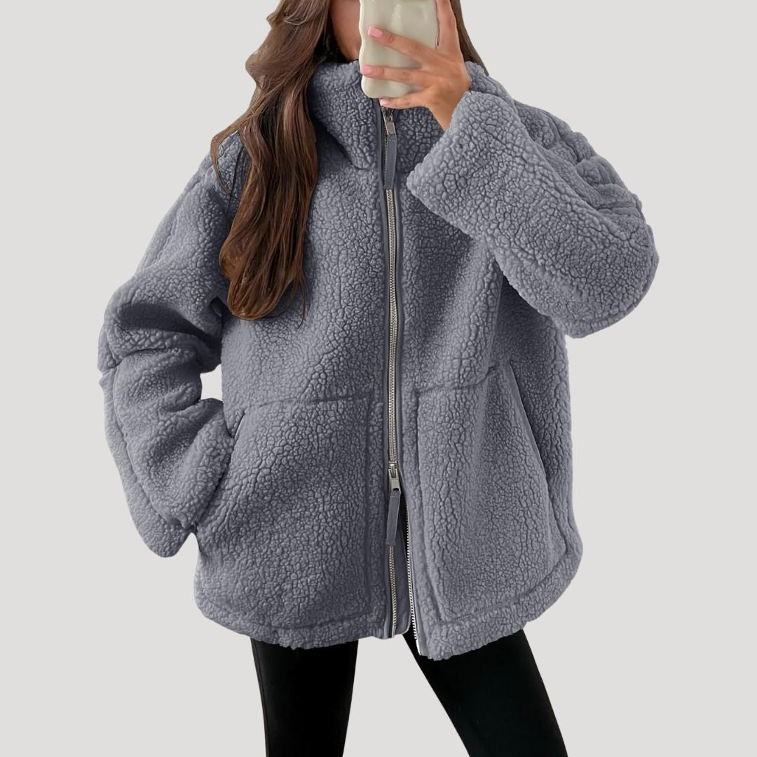 Sabrina oversized teddy fleece jacket – image 7