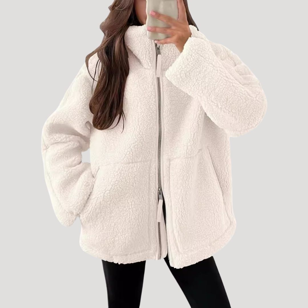 Sabrina oversized teddy fleece jacket – image 9