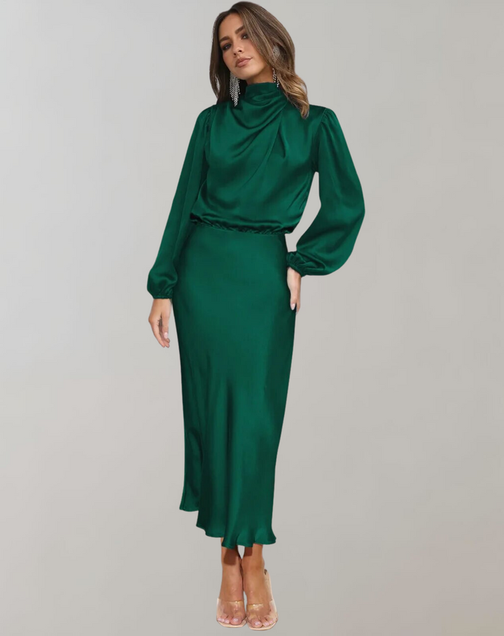 Rory high neck satin maxi gown – image 3