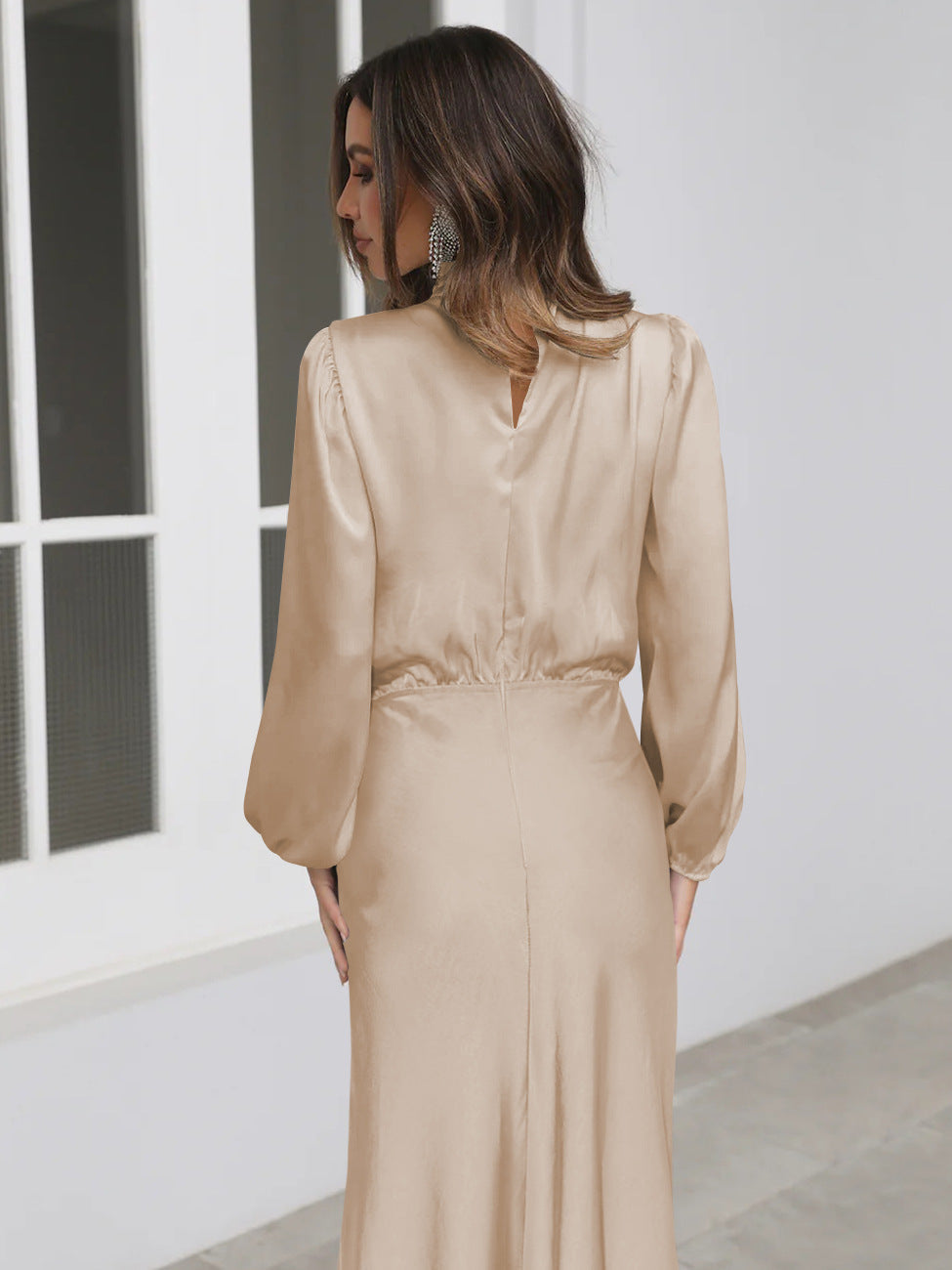 Rory high neck satin maxi gown – image 5