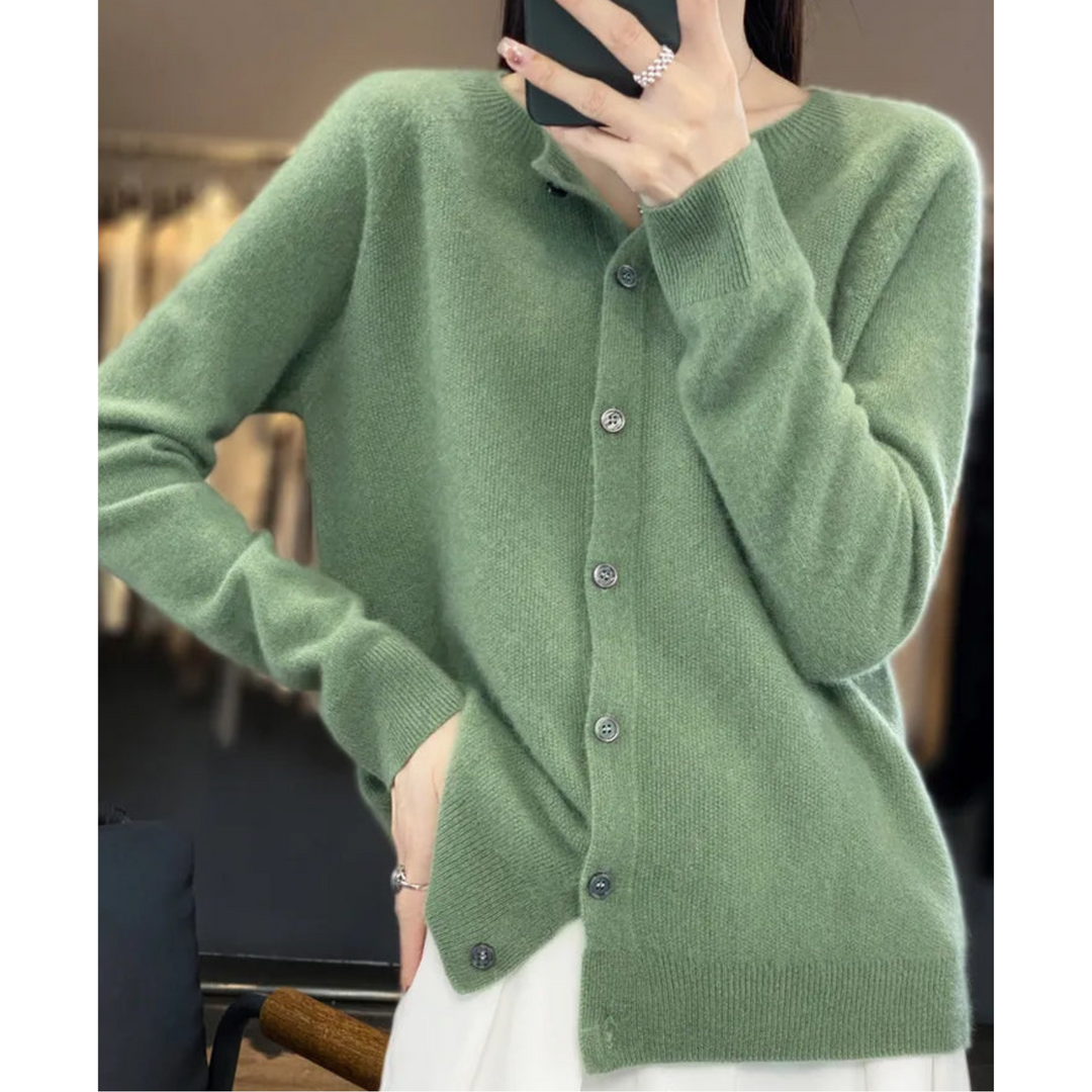 Poppy crew neck soft knit button cardigan – image 13