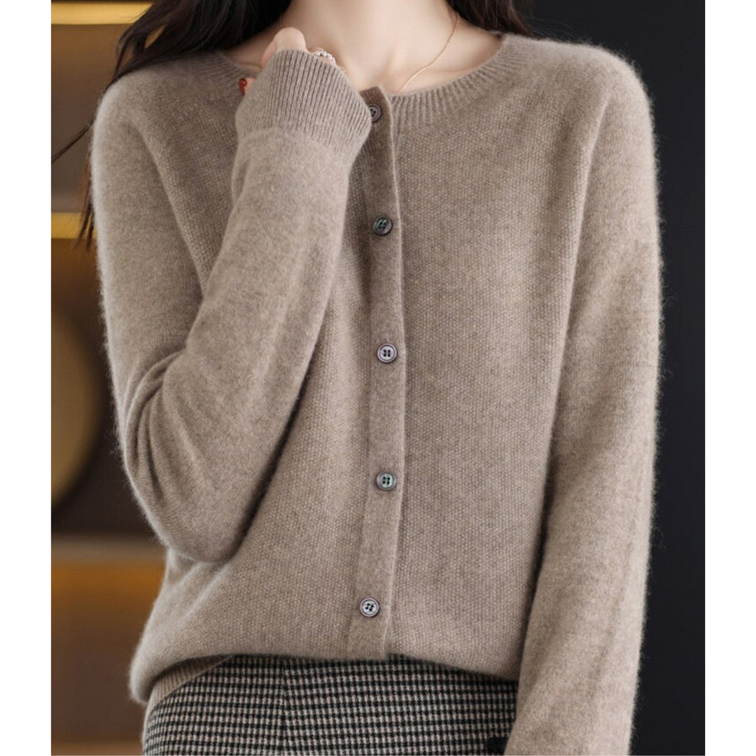 Poppy crew neck soft knit button cardigan – image 10