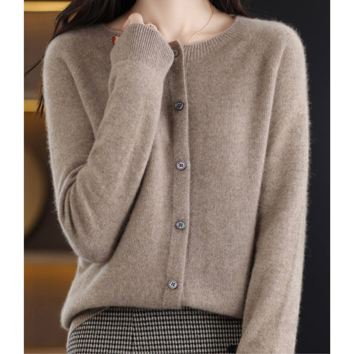Poppy crew neck soft knit button cardigan – image 10