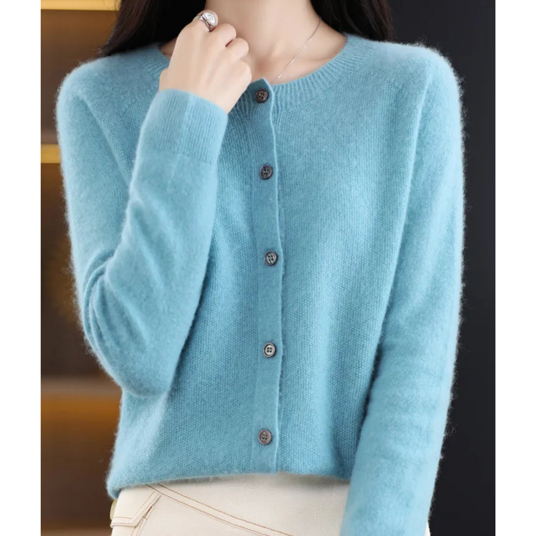 Poppy crew neck soft knit button cardigan – image 4