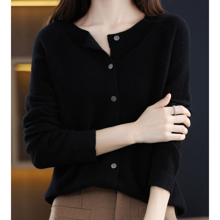 Poppy crew neck soft knit button cardigan – image 6