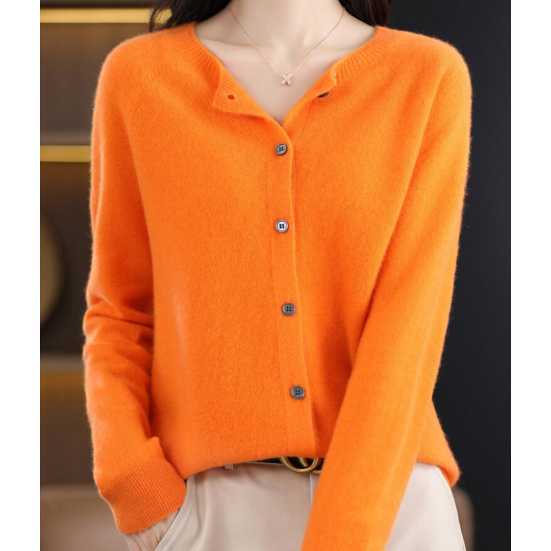 Poppy crew neck soft knit button cardigan – image 8