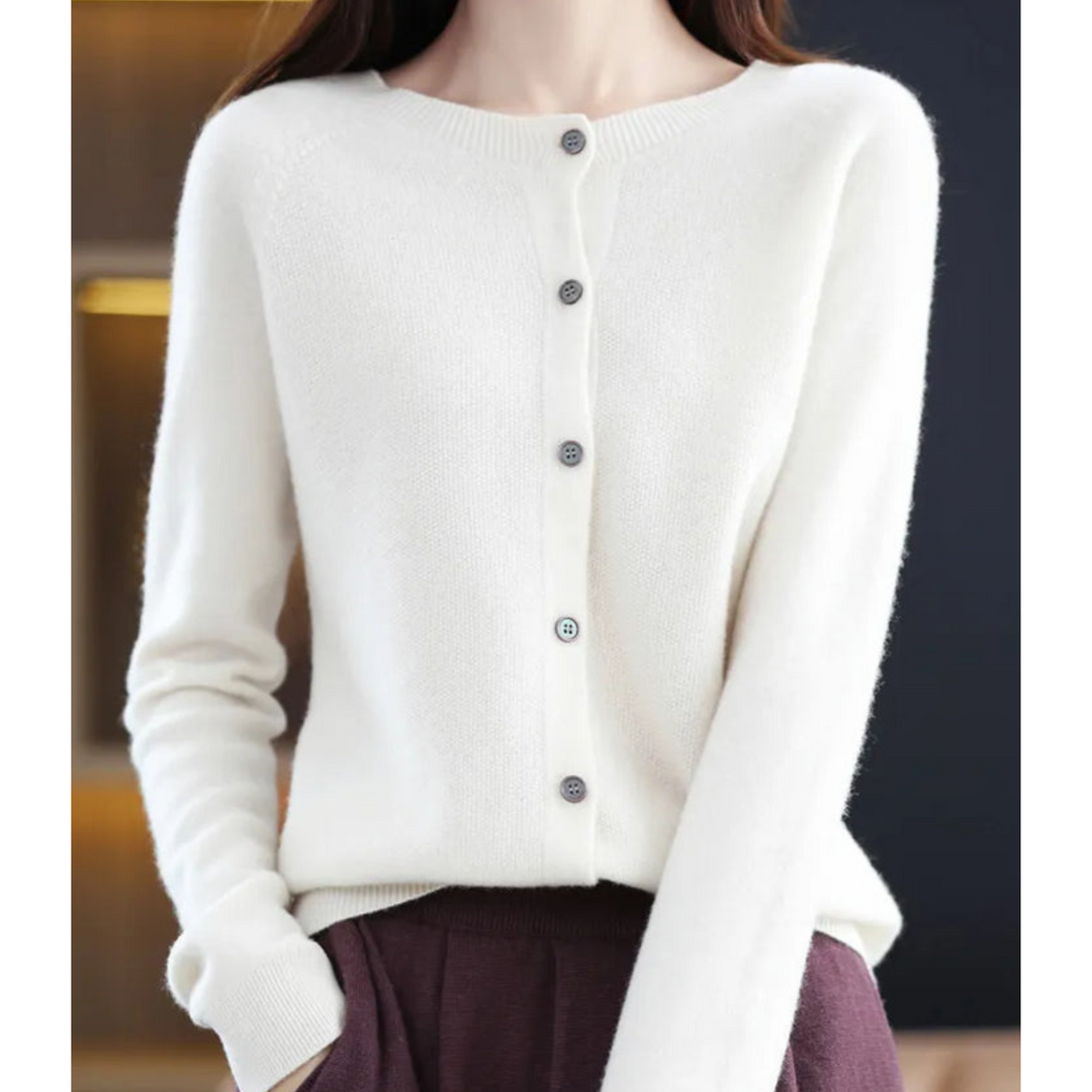 Poppy crew neck soft knit button cardigan – image 5
