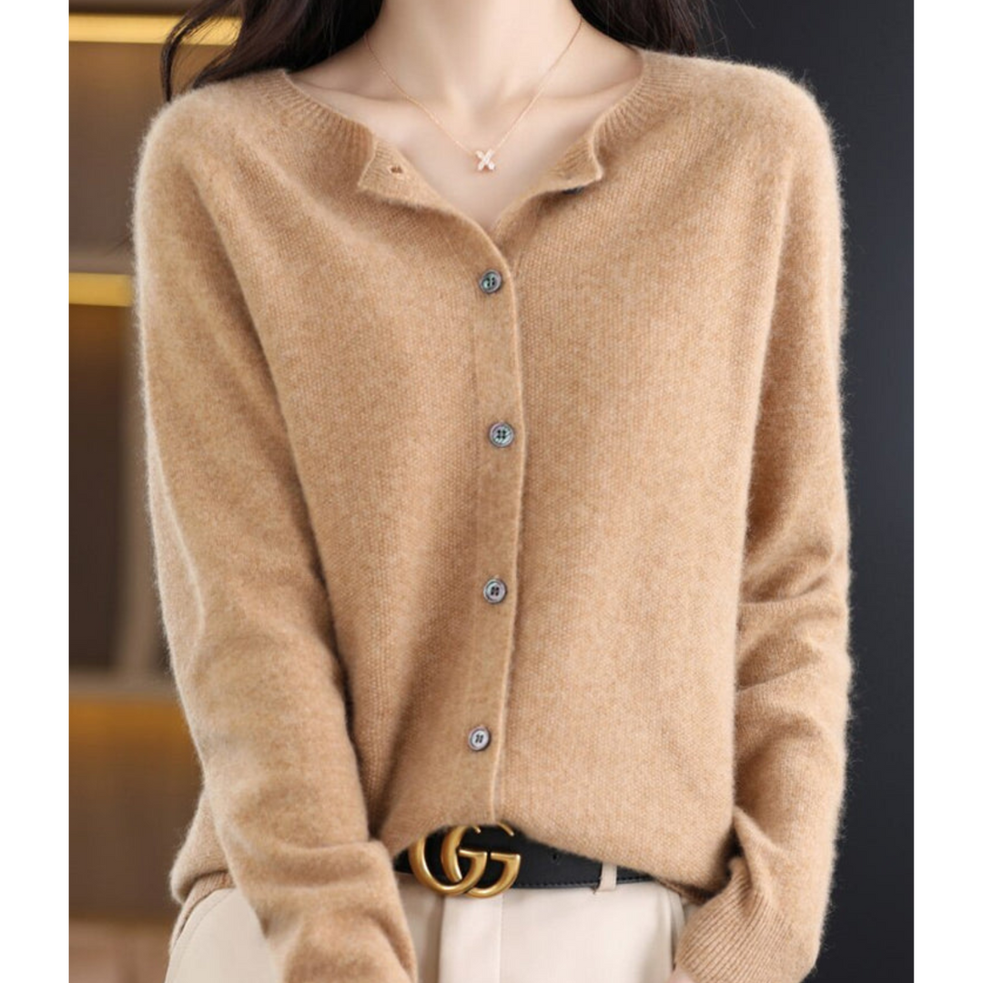 Poppy crew neck soft knit button cardigan – image 11