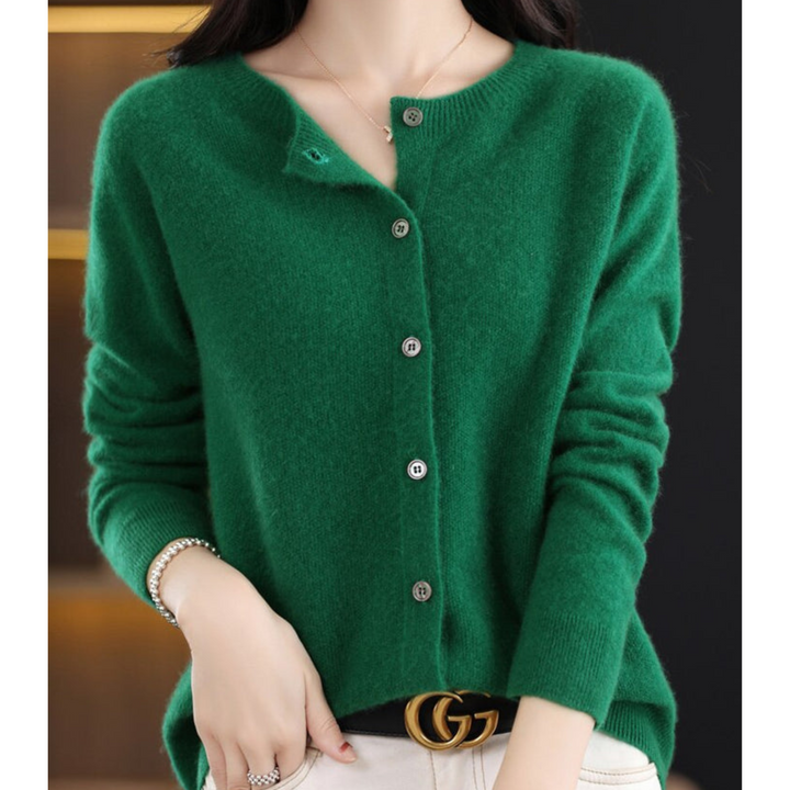 Poppy crew neck soft knit button cardigan – image 12