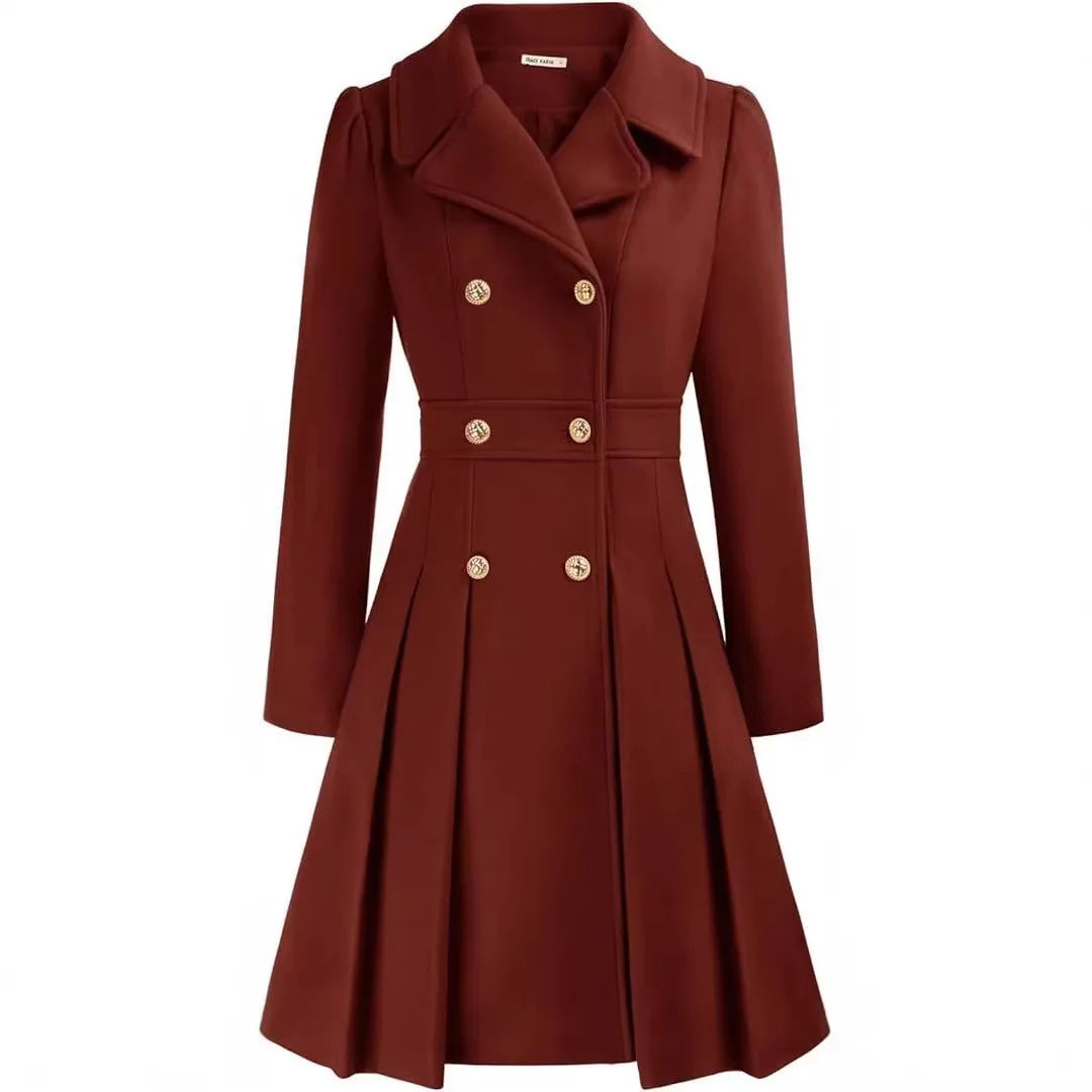 Ember double breasted fit and flare coat