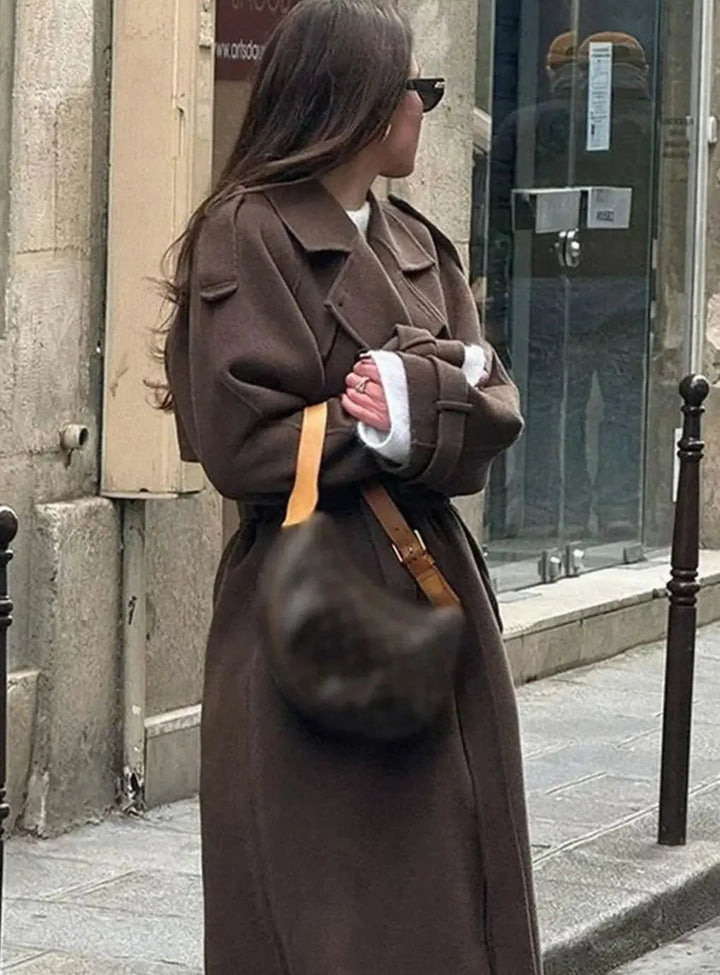 Simona belted button front midi coat – image 3