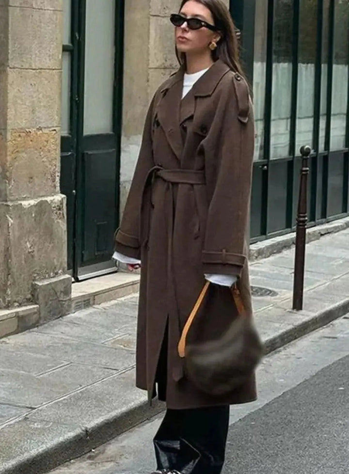Simona belted button front midi coat – image 6