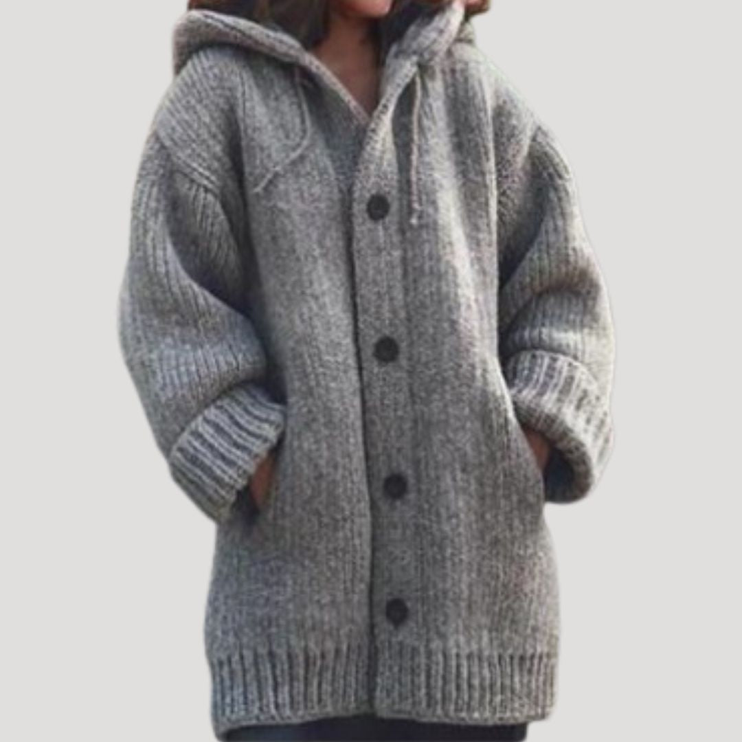 Sadie chunky knit hooded wool blend coat