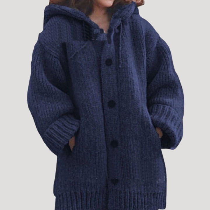 Sadie chunky knit hooded wool blend coat – image 4