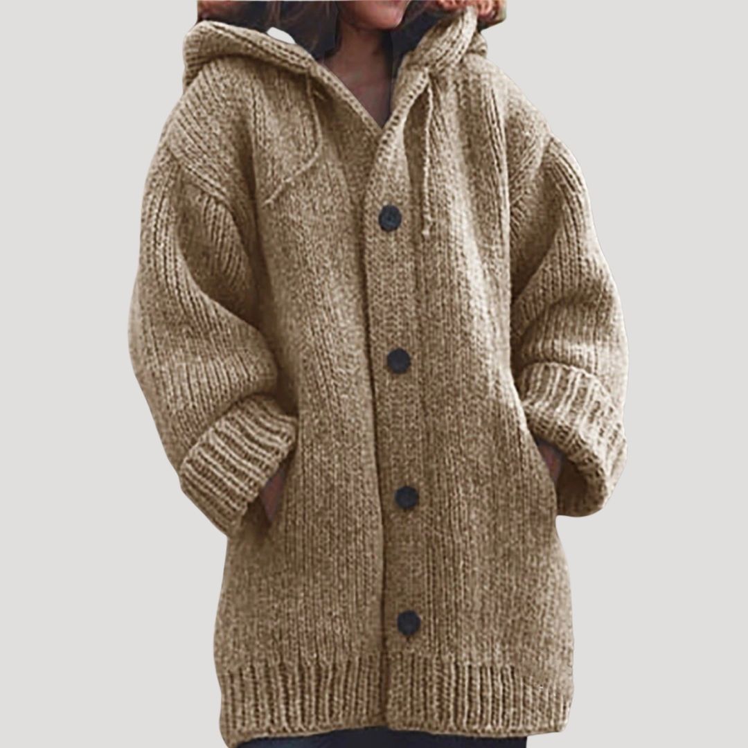 Sadie chunky knit hooded wool blend coat – image 5