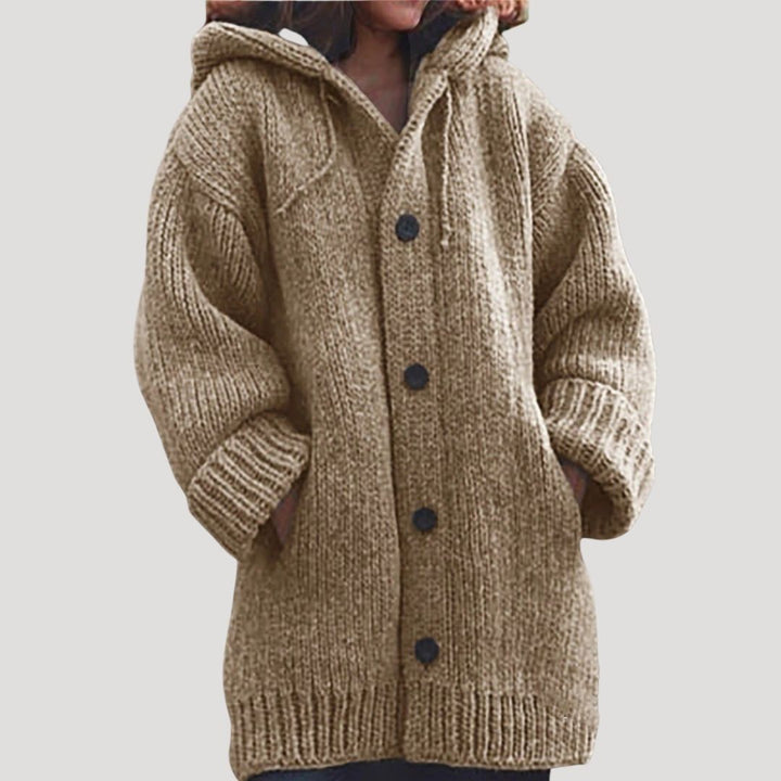 Sadie chunky knit hooded wool blend coat – image 5
