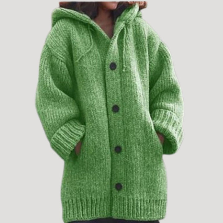 Sadie chunky knit hooded wool blend coat – image 6