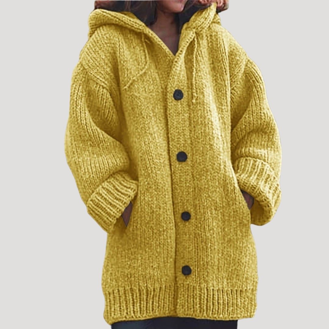 Sadie chunky knit hooded wool blend coat – image 8