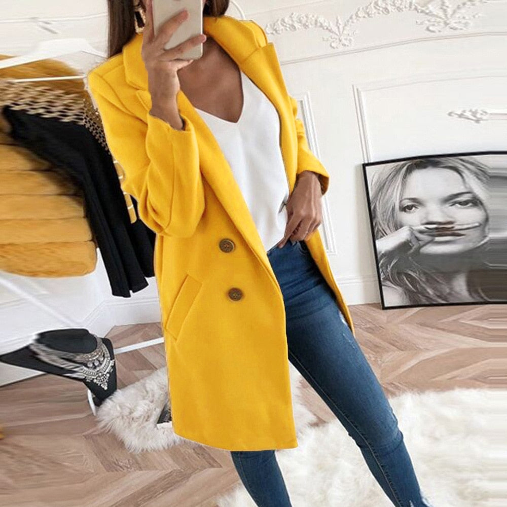 Evelyn button front collared coat